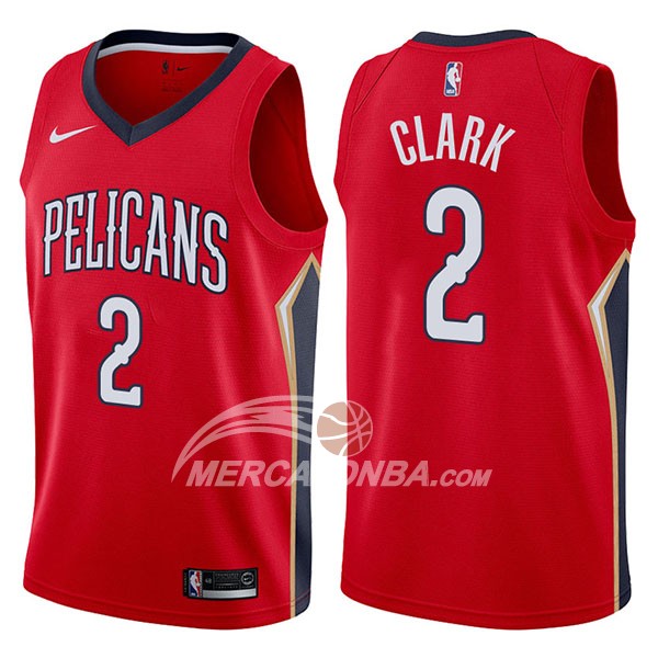 Maglia NBA New Orleans Pelicans Ian Clark Statement 2017-18 Rosso